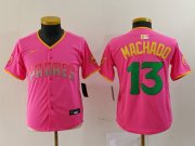 Cheap Youth San Diego Padres #13 Manny Machado Pink Fashion Baseball Jersey