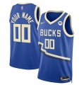 Cheap Men's Milwaukee Bucks Active Player Custom Royal 2024-25 City Edition Stitched Basketball Jersey