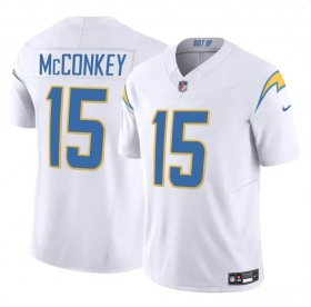 Cheap Men\'s Los Angeles Chargers #15 Ladd McConkey White 2024 F.U.S.E Draft Vapor Limited Football Stitched Jersey