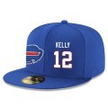 Wholesale Cheap Buffalo Bills #12 Jim Kelly Snapback Cap NFL Player Royal Blue with White Number Stitched Hat