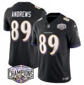 Cheap Men's Baltimore Ravens #89 Mark Andrews Black F.U.S.E 2024 AFC North Division Champions Vapor Limited Football Jersey