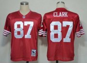 Wholesale Cheap Mitchell And Ness 49ers #87 Dwight Clark Red Stitched Throwback NFL Jersey