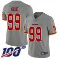 Wholesale Cheap Nike Redskins #99 Chase Young Gray Men's Stitched NFL Limited Inverted Legend 100th Season Jersey