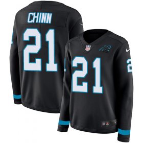 Wholesale Cheap Nike Panthers #21 Jeremy Chinn Black Team Color Women\'s Stitched NFL Limited Therma Long Sleeve Jersey