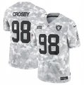 Men's Las Vegas Raiders #98 Maxx Crosby 2024 Arctic Camo Salute To Service Limited Stitched Football Jersey