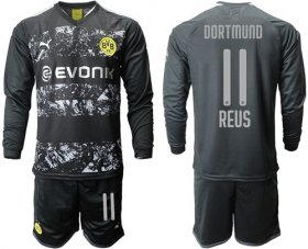 Wholesale Cheap Dortmund #11 Reus Away Long Sleeves Soccer Club Jersey