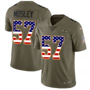 Wholesale Cheap Nike Ravens #57 C.J. Mosley Olive/USA Flag Youth Stitched NFL Limited 2017 Salute to Service Jersey