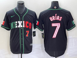 Wholesale Cheap Men's Mexico Baseball #7 Julio Urias Number 2023 Black White World Classic Stitched Jersey1