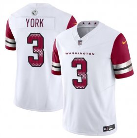 Cheap Men\'s Washington Commanders #3 Cade York White 2024 F.U.S.E Vapor Limited Football Stitched Jersey