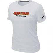 Wholesale Cheap Women's Nike San Francisco 49ers Sideline Legend Authentic Font T-Shirt White