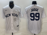 Cheap Men's New York Yankees #99 Aaron Judge White 2024 Cool Base Stitched Jersey