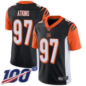 Wholesale Cheap Nike Bengals #97 Geno Atkins Black Team Color Men\'s Stitched NFL 100th Season Vapor Limited Jersey