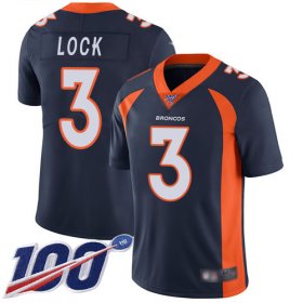 Wholesale Cheap Nike Broncos #3 Drew Lock Navy Blue Alternate Youth Stitched NFL 100th Season Vapor Limited Jersey