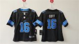 Cheap Women's Detroit Lions #16 Jared Goff Black Vapor Football Stitched Jersey(Run Smaller)