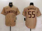 Cheap Men's San Diego Padres #55 Sean Manaea Khaki Cool Base Stitched Jerseys