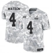 Cheap Men's Cleveland Browns #4 Deshaun Watson 2024 F.U.S.E Arctic Camo Salute To Service Limited Stitched Football Jersey