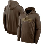 Wholesale Cheap San Diego Padres Nike Outline Wordmark Fleece Performance Pullover Hoodie Brown