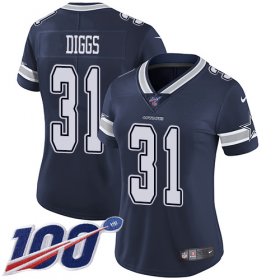 Wholesale Cheap Nike Cowboys #31 Trevon Diggs Navy Blue Team Color Women\'s Stitched NFL 100th Season Vapor Untouchable Limited Jersey