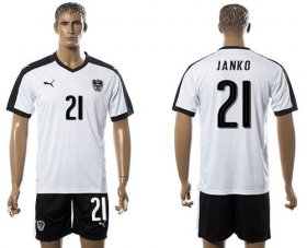 Wholesale Cheap Austria #21 Janko White Away Soccer Country Jersey