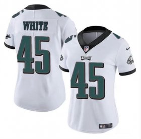 Cheap Women\'s Philadelphia Eagles #45 Devin White White Vapor Untouchable Limited Football Stitched Jersey(Run Small)