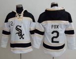 Wholesale Cheap White Sox #2 Nellie Fox White Sawyer Hooded Sweatshirt MLB Hoodie