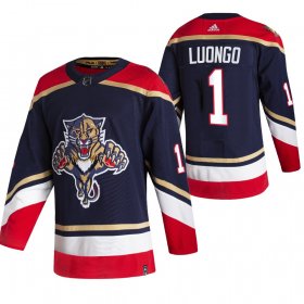 Wholesale Cheap Florida Panthers #1 Roberto Luongo Black Men\'s Adidas 2020-21 Reverse Retro Alternate NHL Jersey