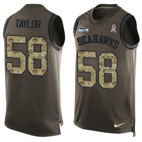 Wholesale Cheap Nike Seahawks #58 Darrell Taylor Green Men\'s Stitched NFL Limited Salute To Service Tank Top Jersey