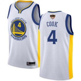 Wholesale Cheap Warriors #4 Quinn Cook White 2019 Finals Bound Basketball Swingman Association Edition Jersey