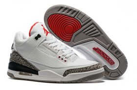 Wholesale Cheap Air Jordan 3 Retro Air Logo Tab White/Gray Cement-Red