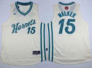 Wholesale Cheap Men's Charlotte Hornets #15 Kemba Walker Revolution 30 Swingman 2015 Christmas Day Cream Jersey