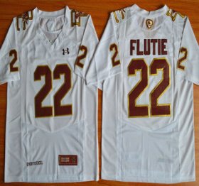 Wholesale Cheap Boston College Eagles #22 Doug Flutie White Fenway Event College Football Under Armour Jersey