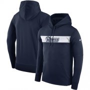 Wholesale Cheap Men's Los Angeles Rams Nike Navy Sideline Team Performance Pullover Hoodie