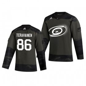 Wholesale Cheap Carolina Hurricanes #86 Teuvo Teravainen Adidas 2019 Veterans Day Men\'s Authentic Practice NHL Jersey Camo