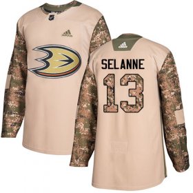 Wholesale Cheap Adidas Ducks #13 Teemu Selanne Camo Authentic 2017 Veterans Day Stitched NHL Jersey