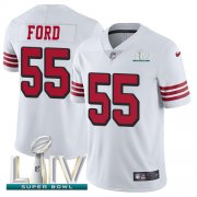 Wholesale Cheap Nike 49ers #55 Dee Ford White Super Bowl LIV 2020 Rush Men's Stitched NFL Vapor Untouchable Limited Jersey