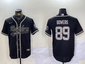 Men\'s Las Vegas Raiders #89 Brock Bowers Black Cool Base Stitched Baseball Jersey