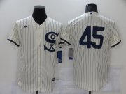 Wholesale Cheap Men's Chicago White Sox #45 Michael Jordan 2021 Cream Navy Field of Dreams Flex Base Stitched Jersey