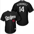 Wholesale Cheap Dodgers #14 Enrique Hernandez Black Turn Back The Clock Stitched MLB Jersey