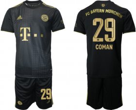 Wholesale Cheap Men 2021-2022 ClubBayern Munchen away black 29 Adidas Soccer Jersey