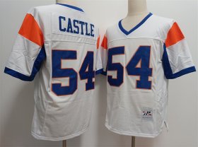 Cheap Blue Mountain State #54 Thad Castle White Stitched Football Jersey