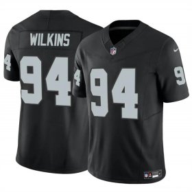 Cheap Men\'s Las Vegas Raiders #94 Christian Wilkins Black 2024 F.U.S.E Vapor Football Stitched Jersey