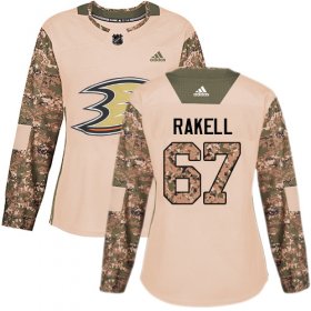 Wholesale Cheap Adidas Ducks #67 Rickard Rakell Camo Authentic 2017 Veterans Day Women\'s Stitched NHL Jersey