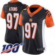 Wholesale Cheap Nike Bengals #97 Geno Atkins Black Team Color Women's Stitched NFL 100th Season Vapor Limited Jersey