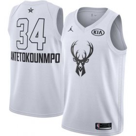 Cheap Youth Milwaukee Bucks #34 Giannis Antetokounmpo White NBA Jordan Swingman 2018 All-Star Game Jersey