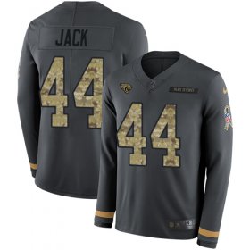 Wholesale Cheap Nike Jaguars #44 Myles Jack Anthracite Salute to Service Men\'s Stitched NFL Limited Therma Long Sleeve Jersey