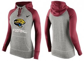 Wholesale Cheap Women\'s Nike Jacksonville Jaguars Performance Hoodie Grey & Red