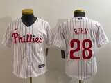 Cheap Youth Philadelphia Phillies #28 Alec Bohm White Cool Base Jersey