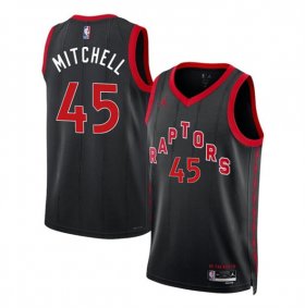 Men\'s Toronto Raptors #45 Davion Mitchell Black Statement Edition Stitched Basketball Jersey