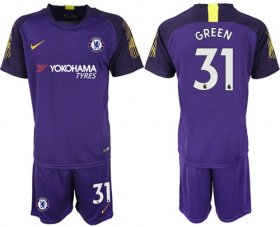 Wholesale Cheap Chelsea #31 Green Purple Goalkeeper Soccer Club Jersey