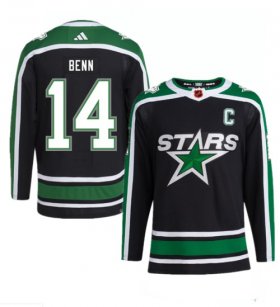 Wholesale Cheap Men\'s Dallas Stars #14 Jamie Benn Black 2022-23 Reverse Retro Stitched Jersey